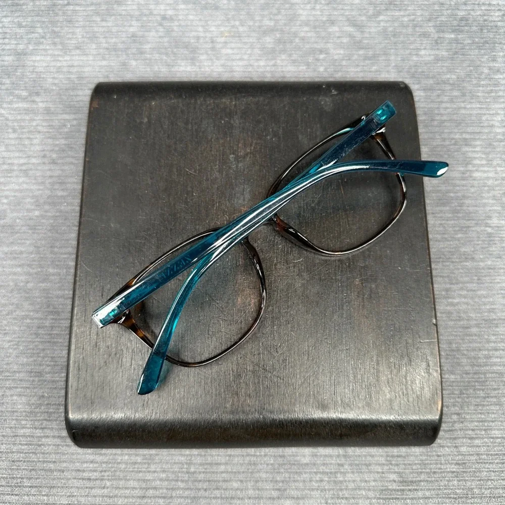 Zenni Optical Tortoiseshell Teal Square Y2K Eyeglasses Frames 4443425 Vtg